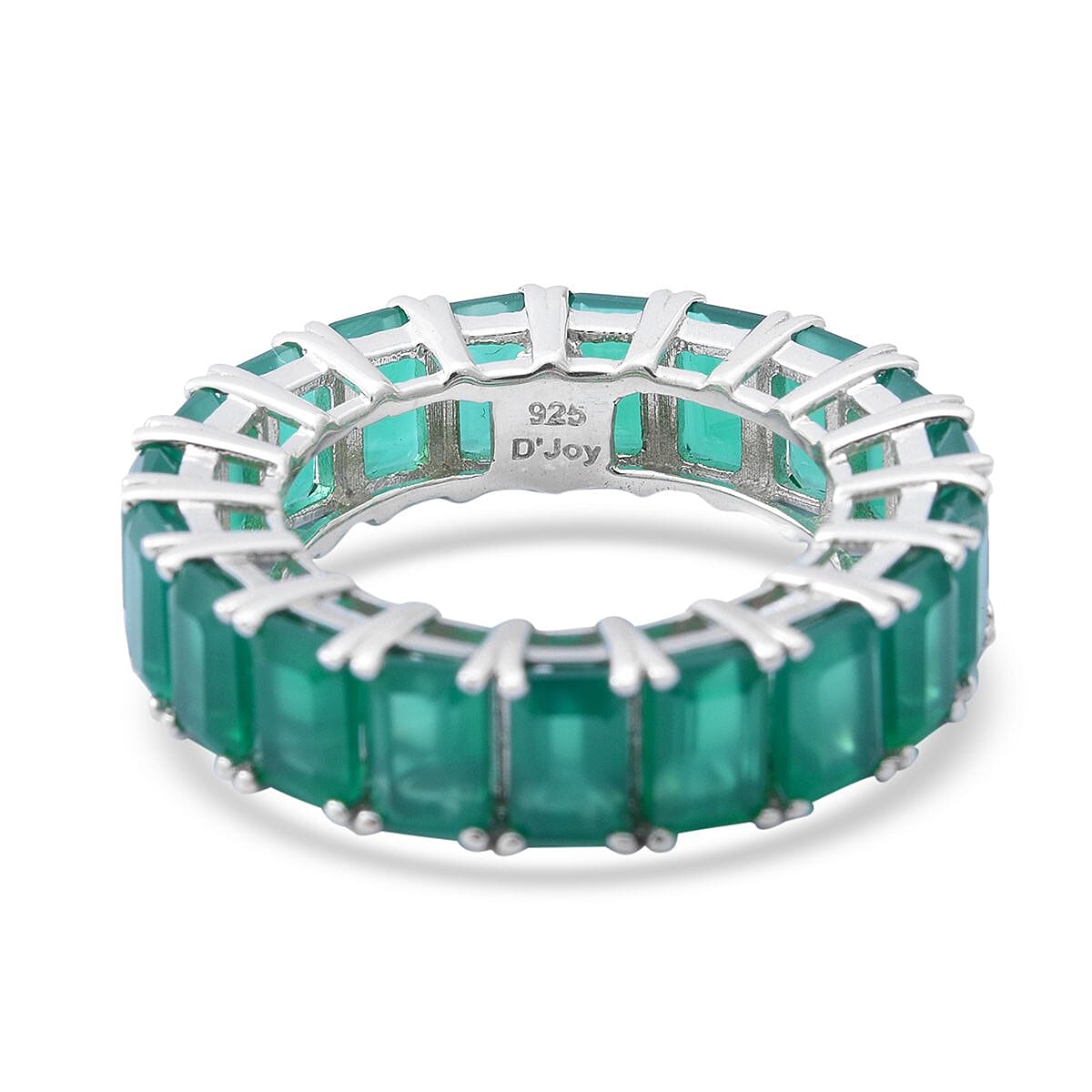 Verde Onyx Eternity Band Ring in Platinum Over Sterling Silver 11.40 ctw image number 3