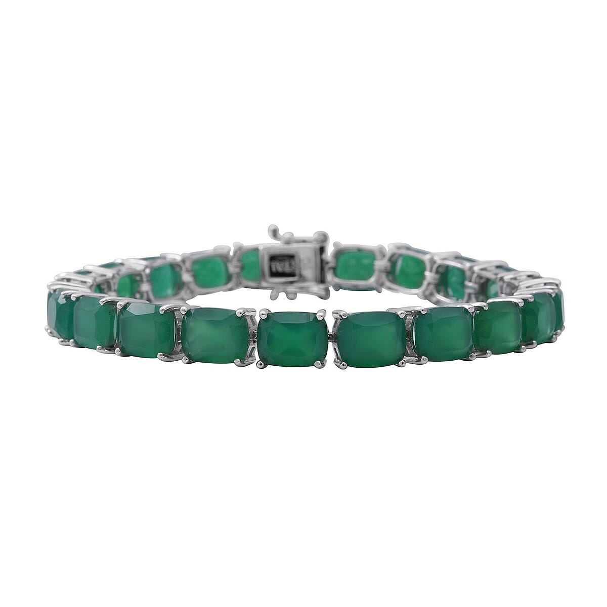 Verde Onyx 43.50 ctw Tennis Bracelet in Platinum Over Sterling Silver (8.00 In) image number 0