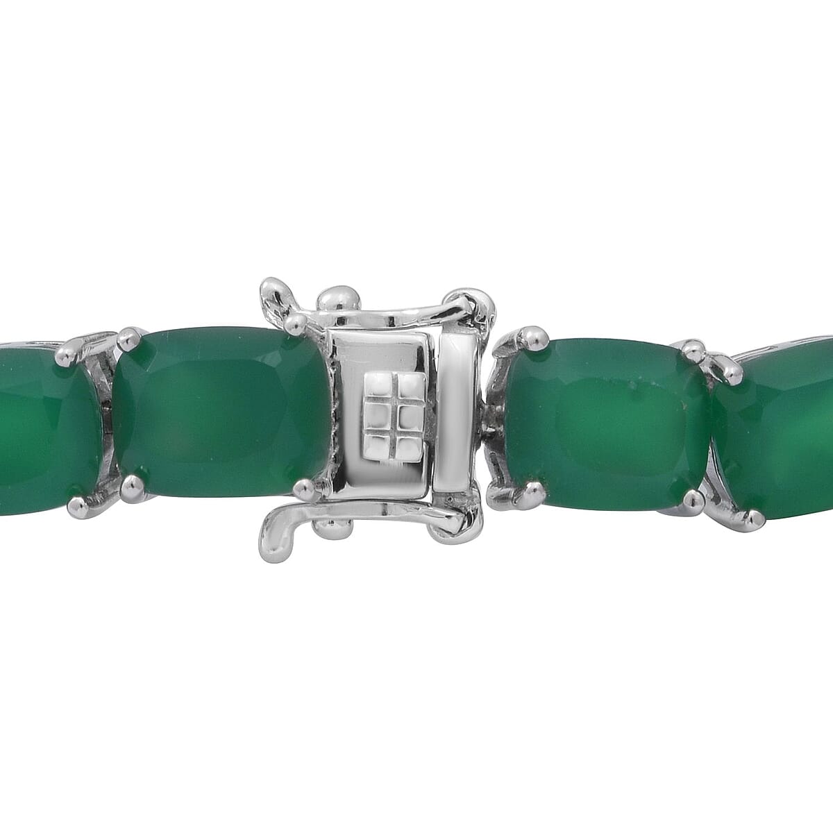 Verde Onyx 43.50 ctw Tennis Bracelet in Platinum Over Sterling Silver (8.00 In) image number 1