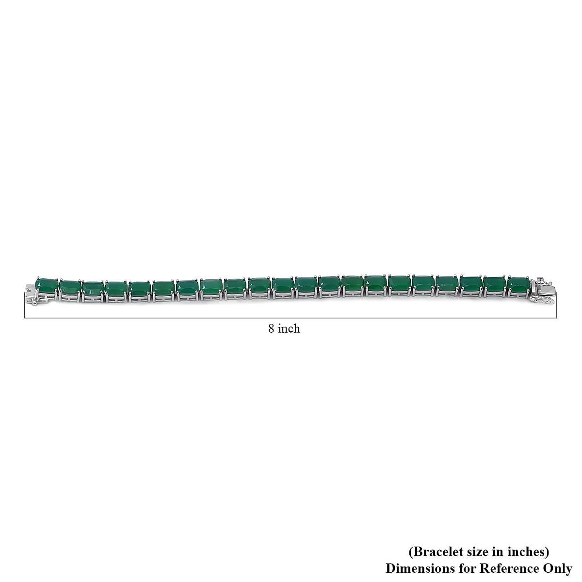 Verde Onyx 43.50 ctw Tennis Bracelet in Platinum Over Sterling Silver (8.00 In) image number 2