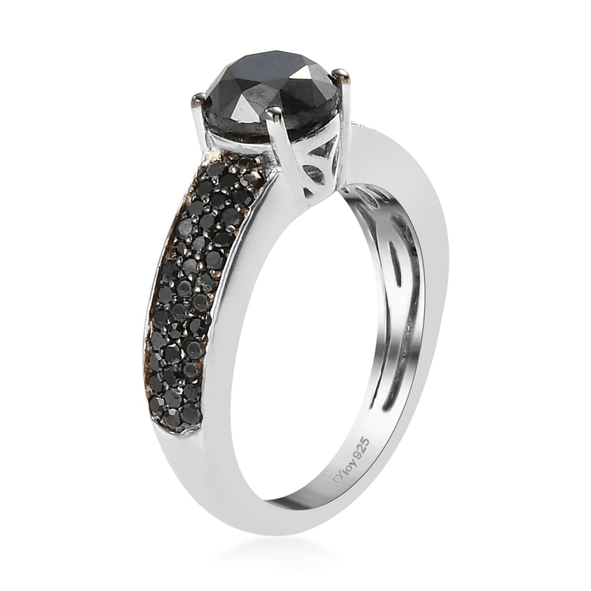 Black Diamond Ring in Rhodium and Platinum Over Sterling Silver (Size 10.0) 2.00 ctw image number 3