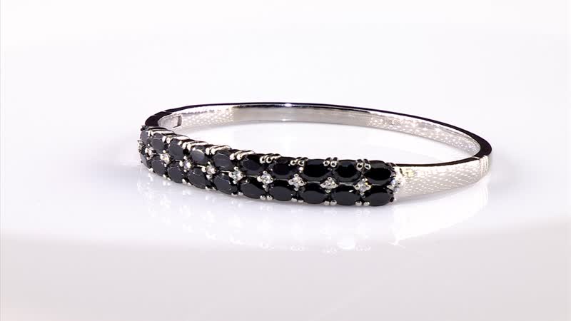 Multi Gemstone Bangle Bracelet in Stainless Steel (6.50 In) 10.50 ctw
