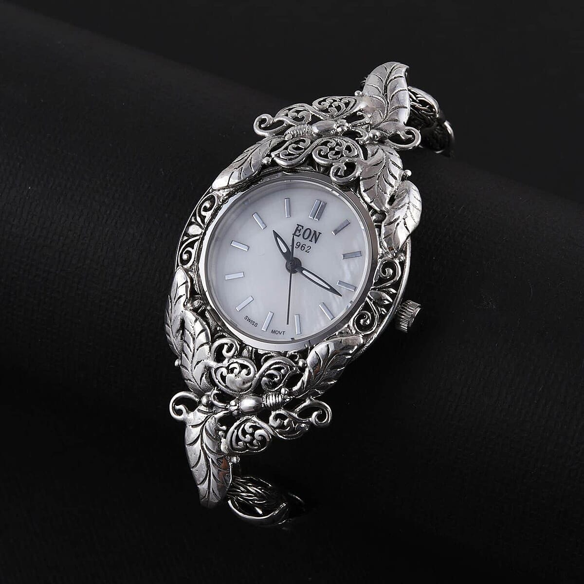 Eon 1962 Swiss Movement Bracelet Watch in Sterling Silver, Designer Bracelet Watch, Analog Luxury Wristwatch (7.50 In) (26mm) 26.10 Grams image number 2