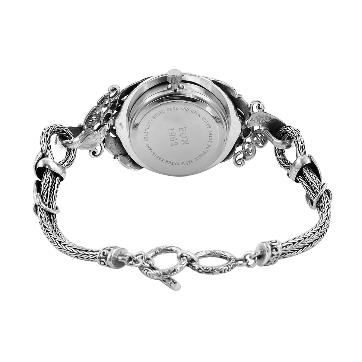 Eon 1962 Swiss Movement Bracelet Watch in Sterling Silver, Designer Bracelet Watch, Analog Luxury Wristwatch (7.50 In) (26mm) 26.10 Grams image number 6