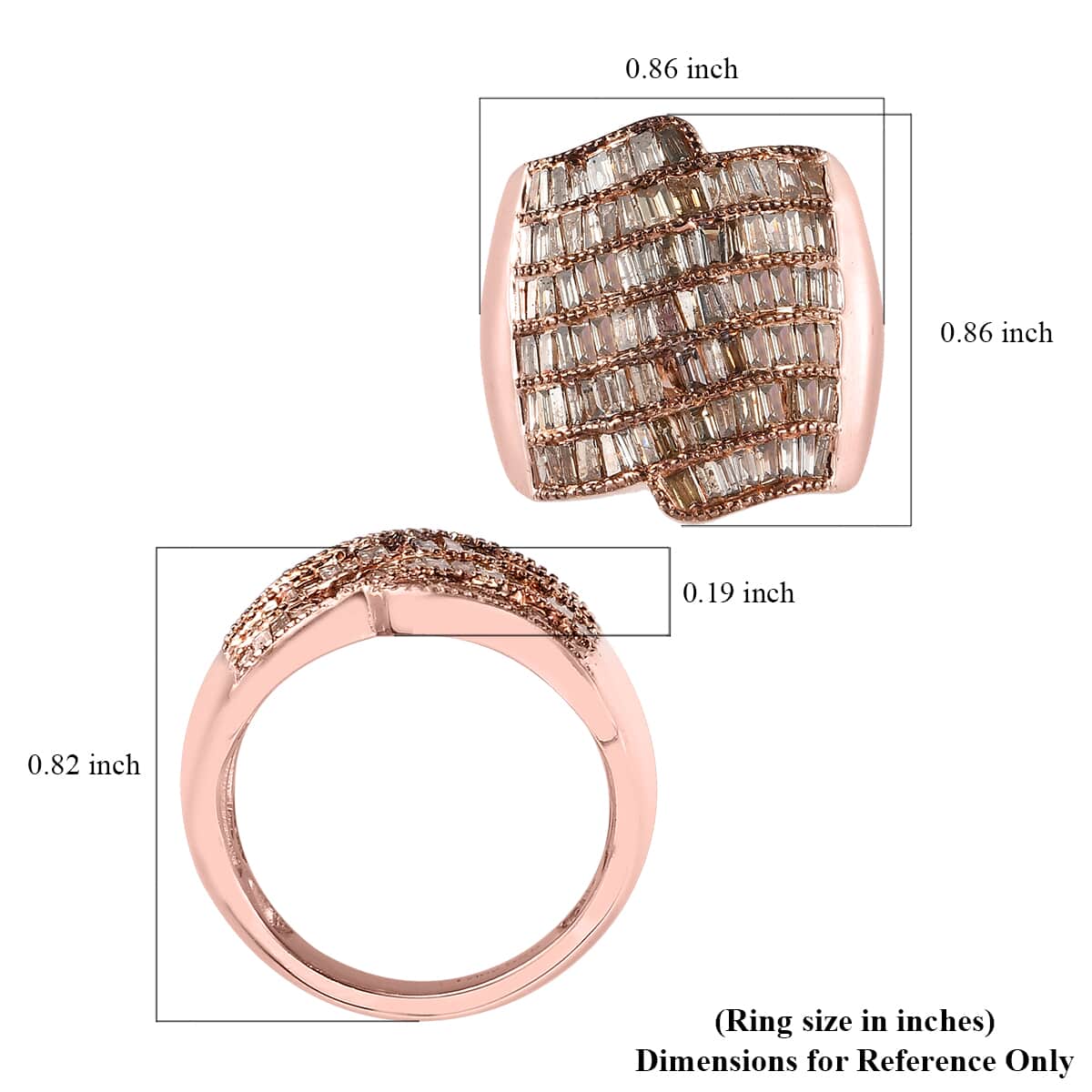 Natural Champagne Diamond Cluster Cocktail Ring in Vermeil Rose Gold Over Sterling Silver, Diamond Jewelry, Gift For Her 7.60 Grams 2.00 ctw image number 5