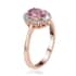 Iliana 18K Rose Gold AAA Madagascar Pink Sapphire and G-H SI Diamond Halo Ring (Size 9.0) 1.15 ctw image number 3
