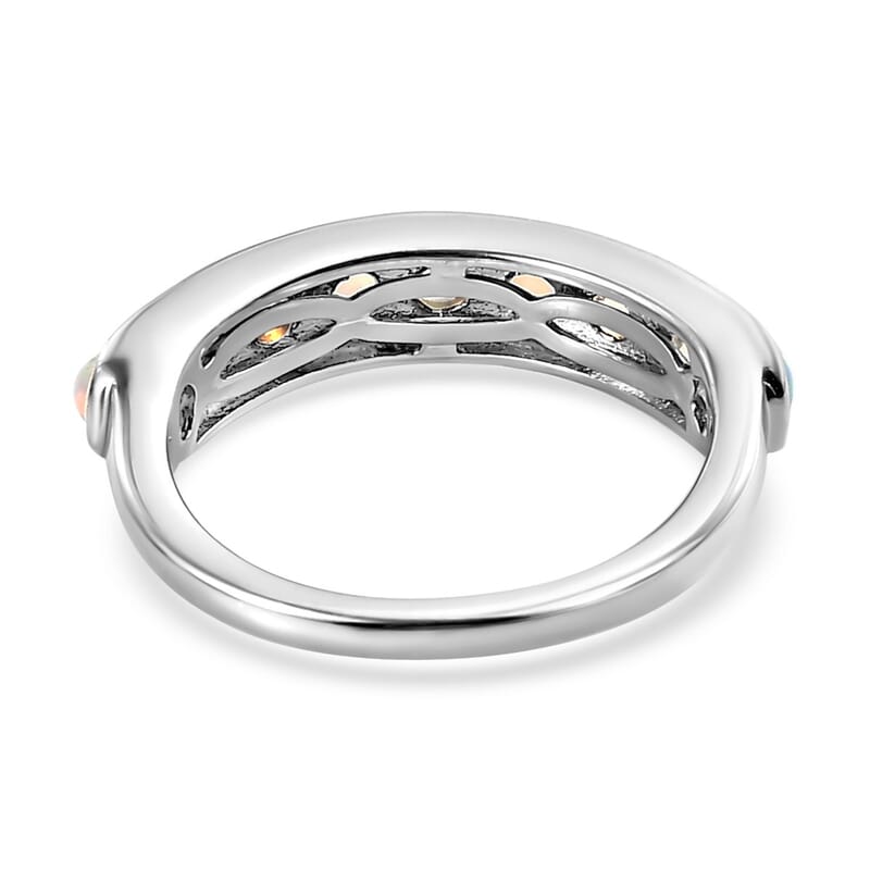 Ethiopian Welo Opal 0.90 ctw Ring in Platinum Over Sterling Silver (Size 6.5)