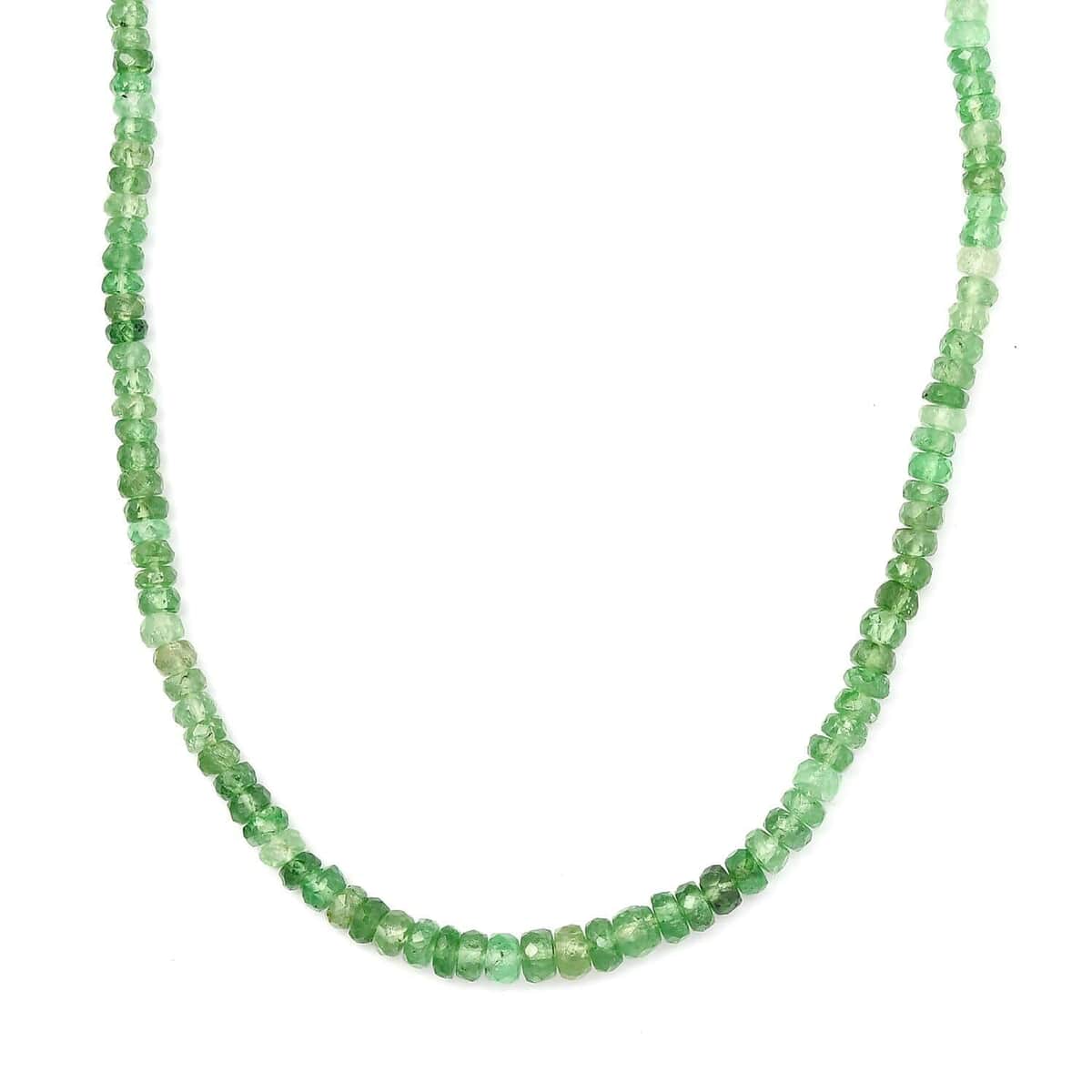 Luxoro 10K Yellow Gold Lobster Lock Tsavorite Garnet Beaded Necklace 18 Inches 57.00 ctw image number 0