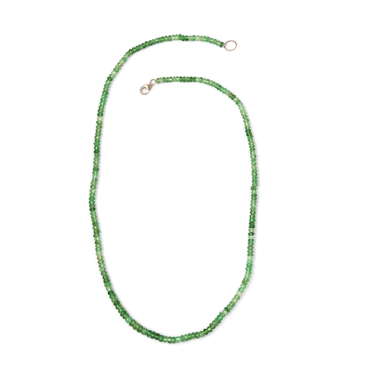 Luxoro 10K Yellow Gold Lobster Lock Tsavorite Garnet Beaded Necklace 18 Inches 57.00 ctw image number 3