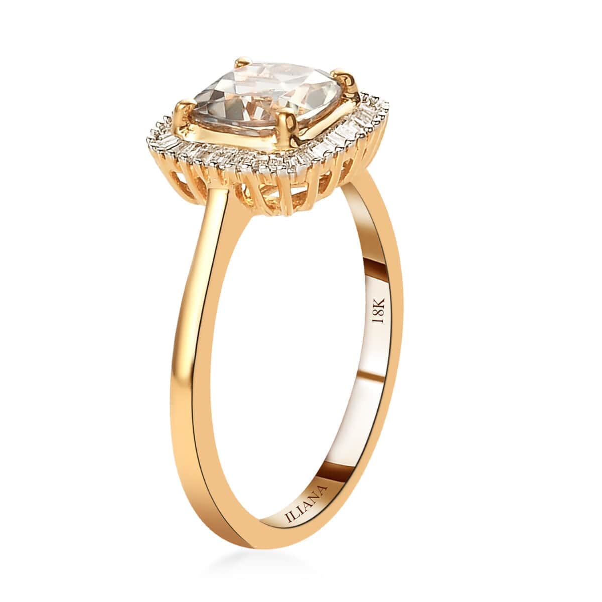 Iliana 18K Yellow Gold AAA Turkizite and G-H SI Diamond Halo Ring image number 3