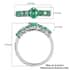 Kagem Zambian Emerald Ring in Platinum Over Sterling Silver (Size 6.0) 1.00 ctw image number 5