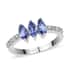Tanzanite and Natural White Zircon 3 Stone Ring in Platinum Over Sterling Silver (Size 7.0) 1.00 ctw image number 0