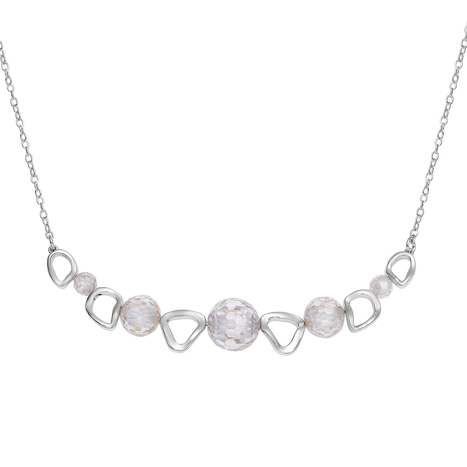 Moissanite Beaded Necklace 18-21 Inches