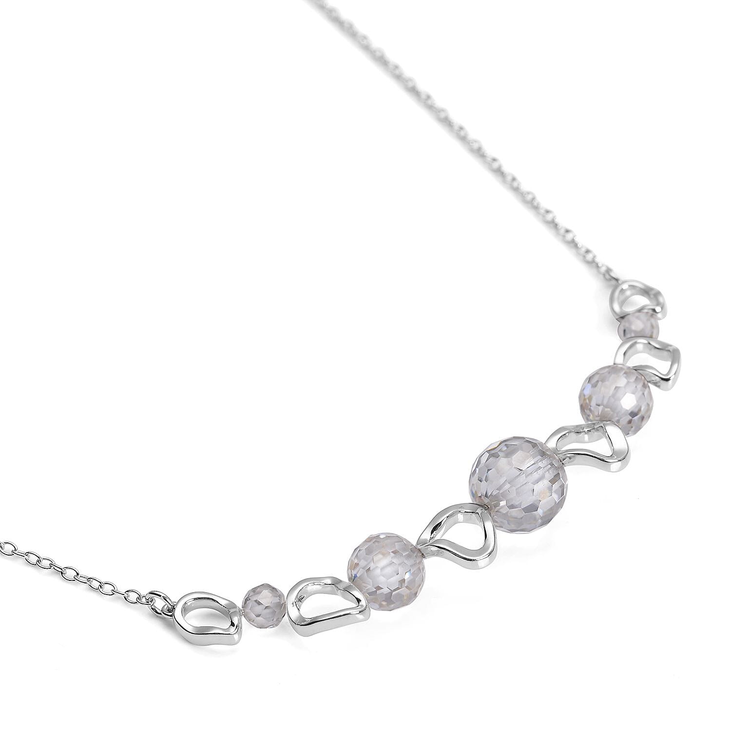 Moissanite Beaded Necklace 18-21 Inches
