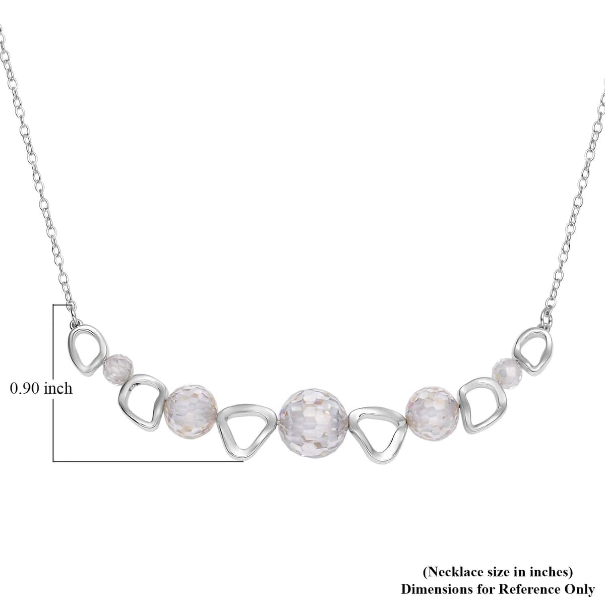 Moissanite Beaded Necklace 18-21 Inches in Rhodium Over Sterling Silver 12.80 ctw image number 5