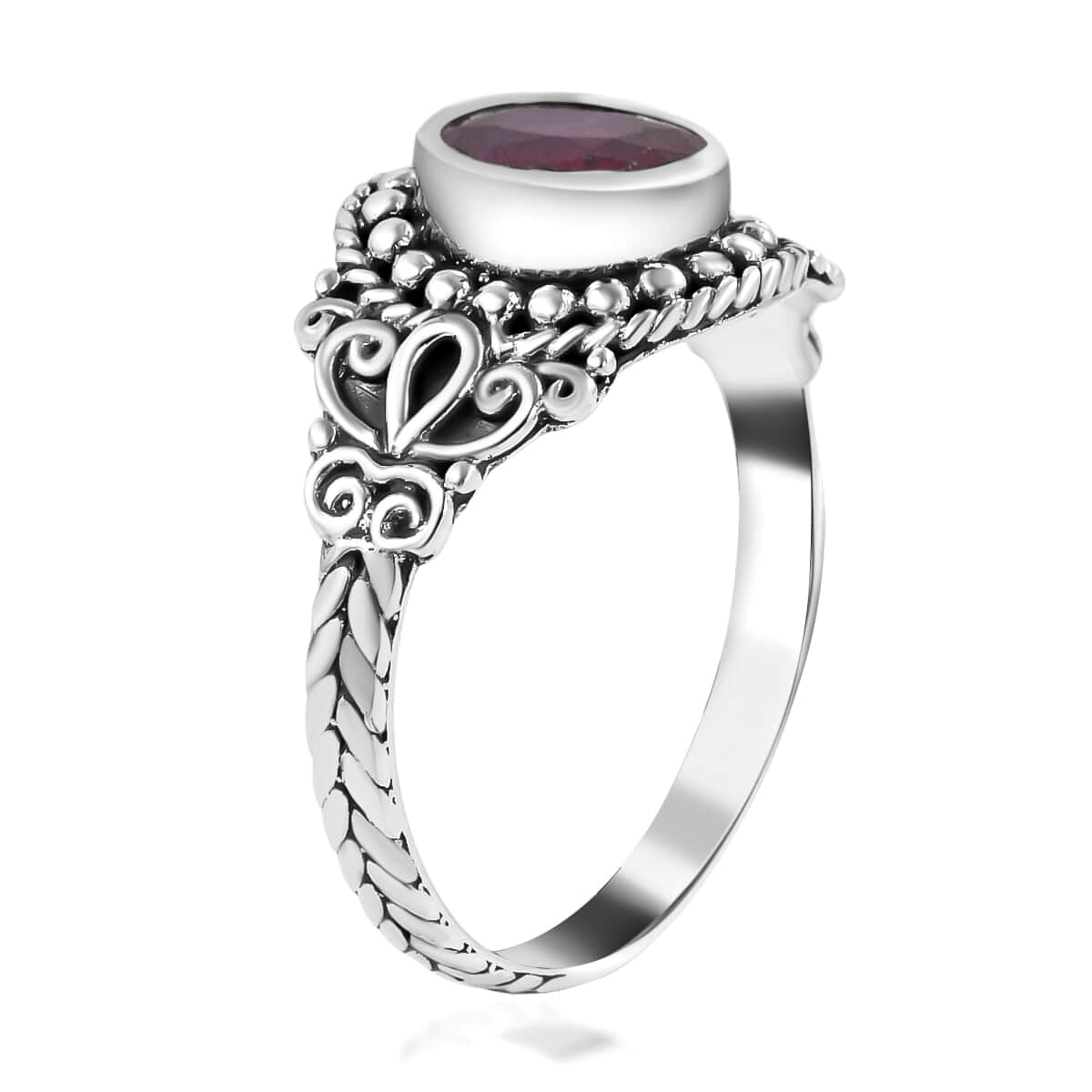 Bali Legacy Niassa Ruby (FF) 1.75 ctw Ring, Ruby Solitaire Ring, Sterling Silver Ring, Birthday Gift For Her, Engagement Ring (Size 6.00) image number 3