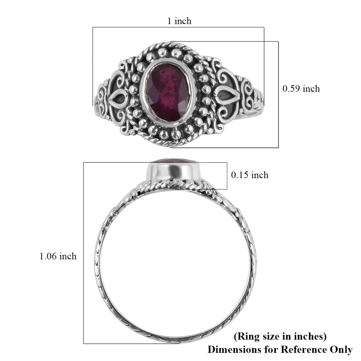 Bali Legacy Niassa Ruby (FF) 1.75 ctw Ring, Ruby Solitaire Ring, Sterling Silver Ring, Birthday Gift For Her, Engagement Ring (Size 6.00) image number 6