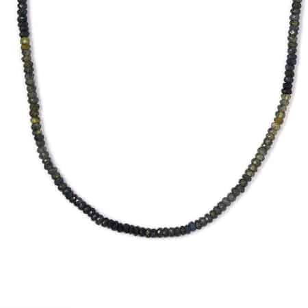 Parti Sapphire Beaded Necklace 20 Inches in Platinum Over Sterling Silver 50.00 ctw image number 0