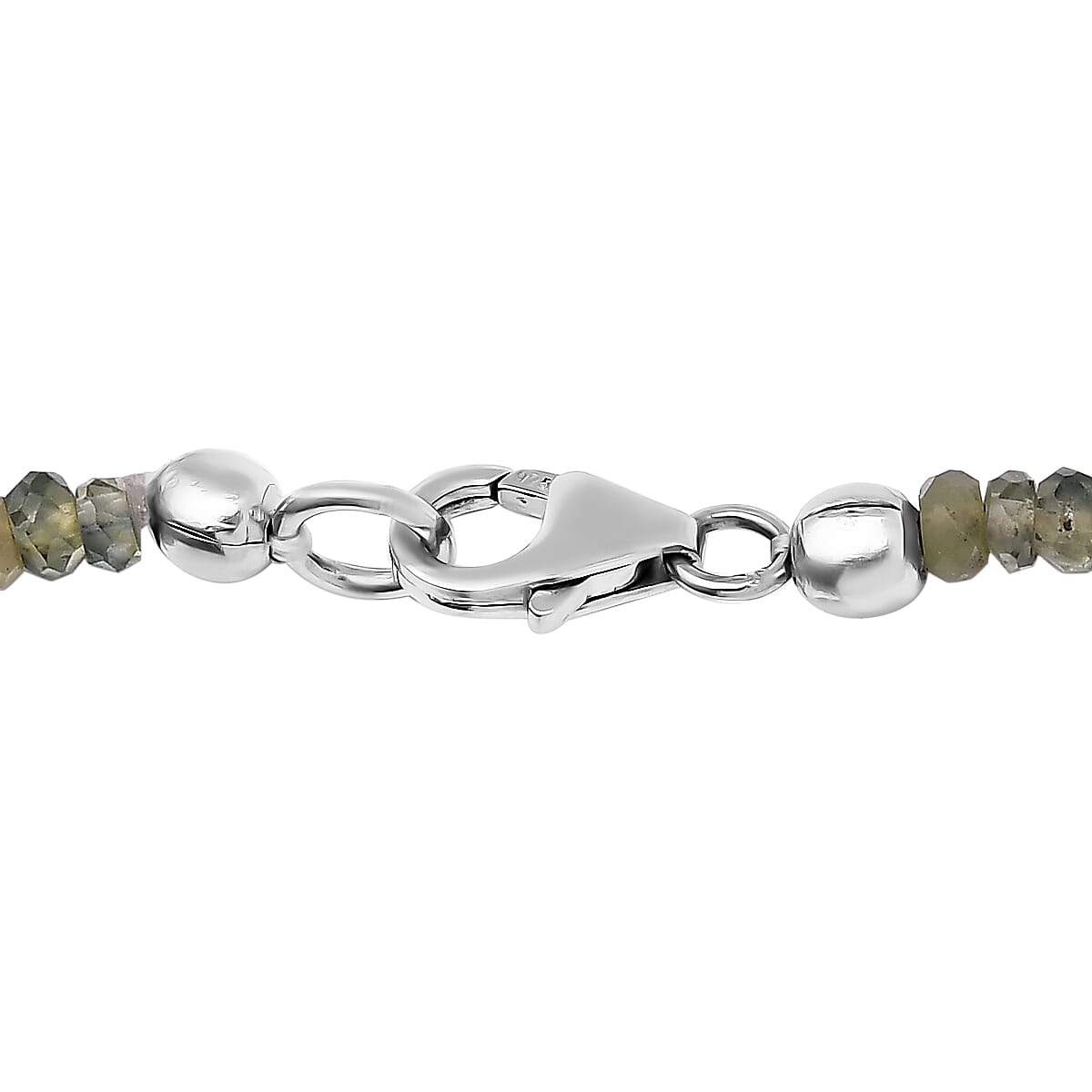 Parti Sapphire Beaded Necklace 20 Inches in Platinum Over Sterling Silver 50.00 ctw