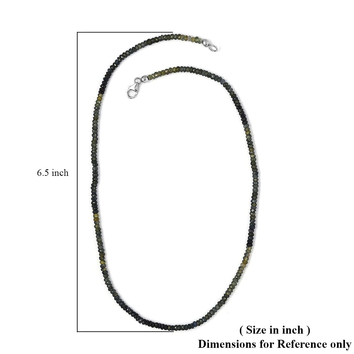 Parti Sapphire Beaded Necklace 20 Inches in Platinum Over Sterling Silver 50.00 ctw