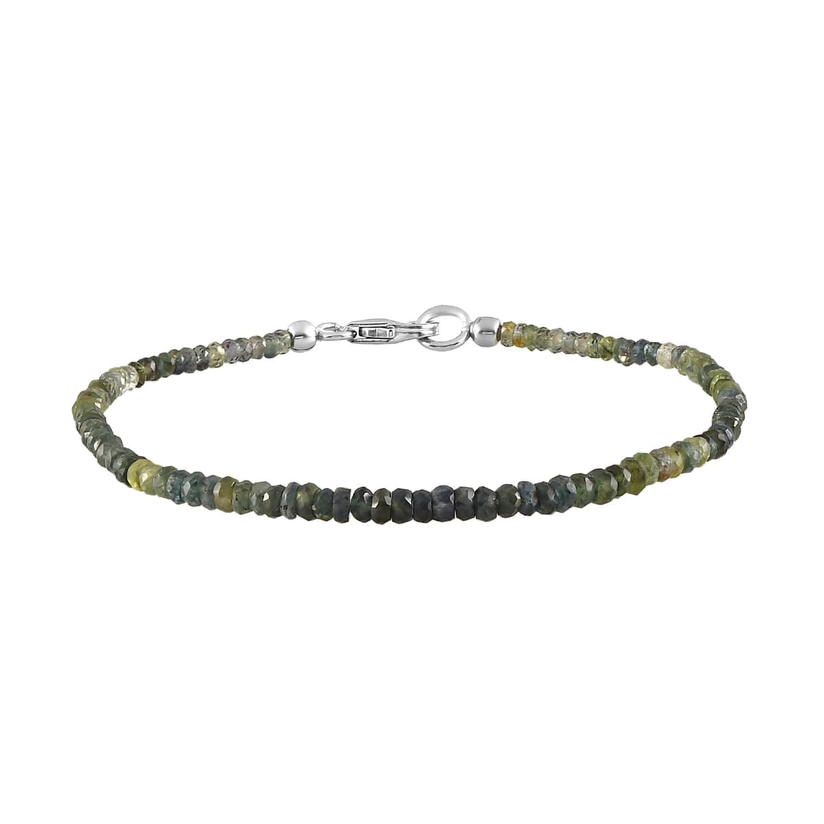 Parti Sapphire Beaded Bracelet in Platinum Over Sterling Silver (7.25 In) 13.80 ctw image number 0