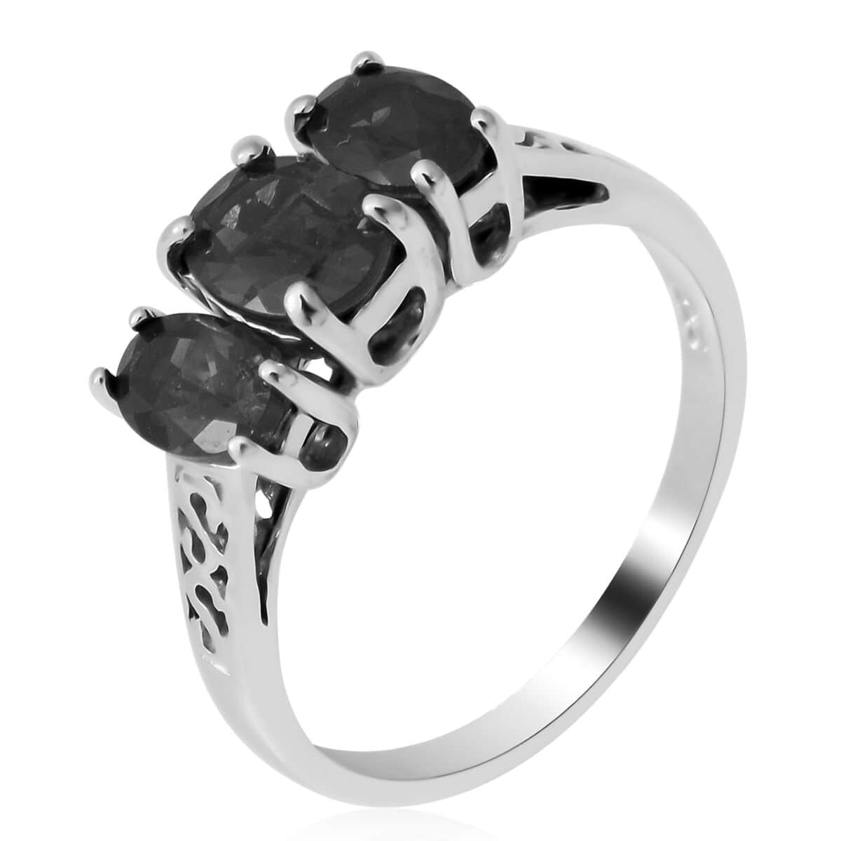 Orissa Rhodolite Garnet 3 Stone Ring in Platinum Over Sterling Silver 2.00 ctw image number 2