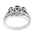 Orissa Rhodolite Garnet 3 Stone Ring in Platinum Over Sterling Silver (Size 5.0) 2.00 ctw image number 3