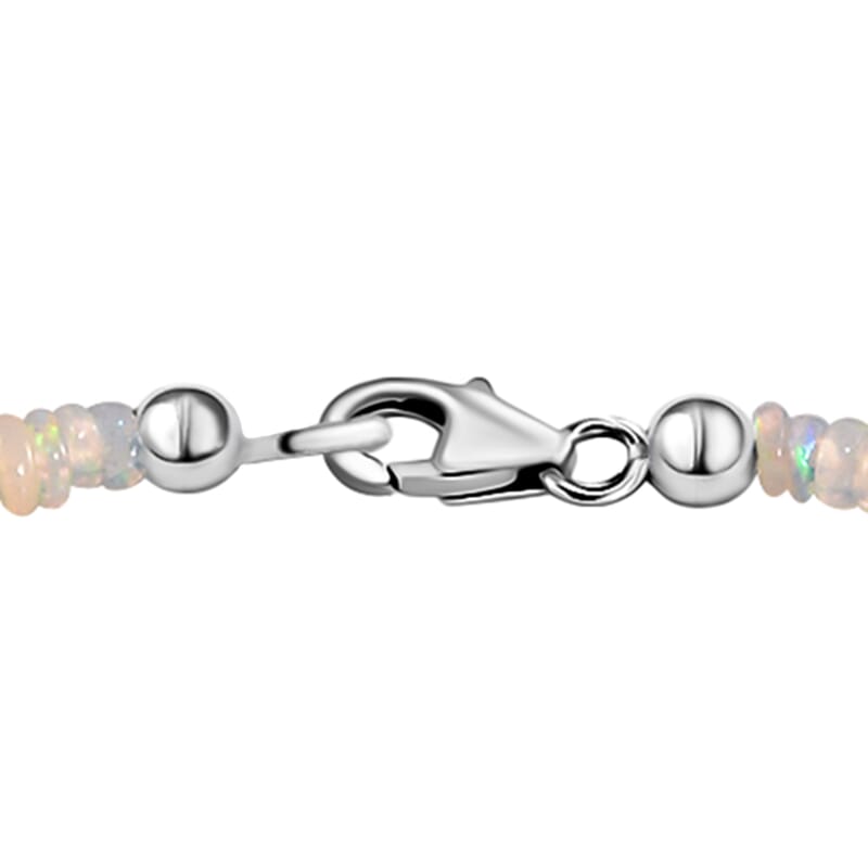 Ethiopian Welo Opal Beaded Bracelet in Platinum Over Sterling Silver (7.25 In) 14.00 ctw