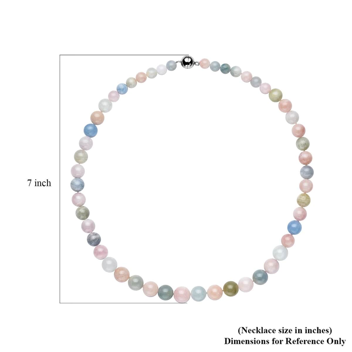 Pink Morganite, Aquamarine, Heliodor Beaded Necklace 20 Inches in Rhodium Over Sterling Silver 365.00 ctw image number 5