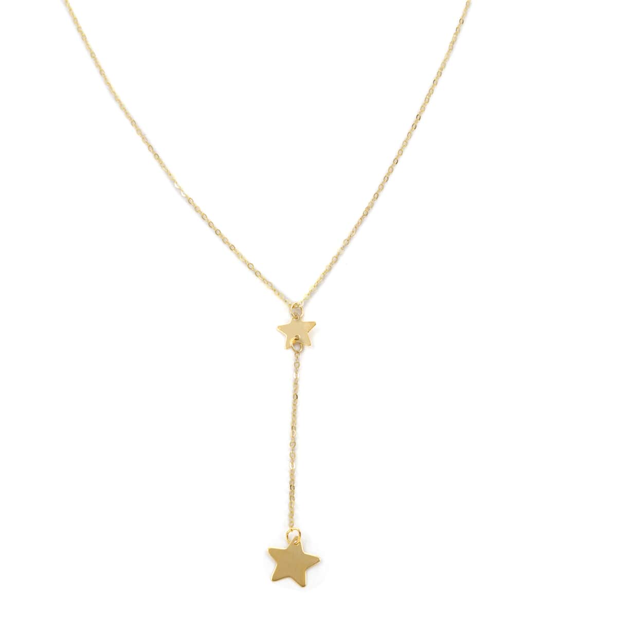 Maestro Gold Collection Italian 10K Yellow Gold 1.5mm Star Drop Necklace 18 Inches image number 0