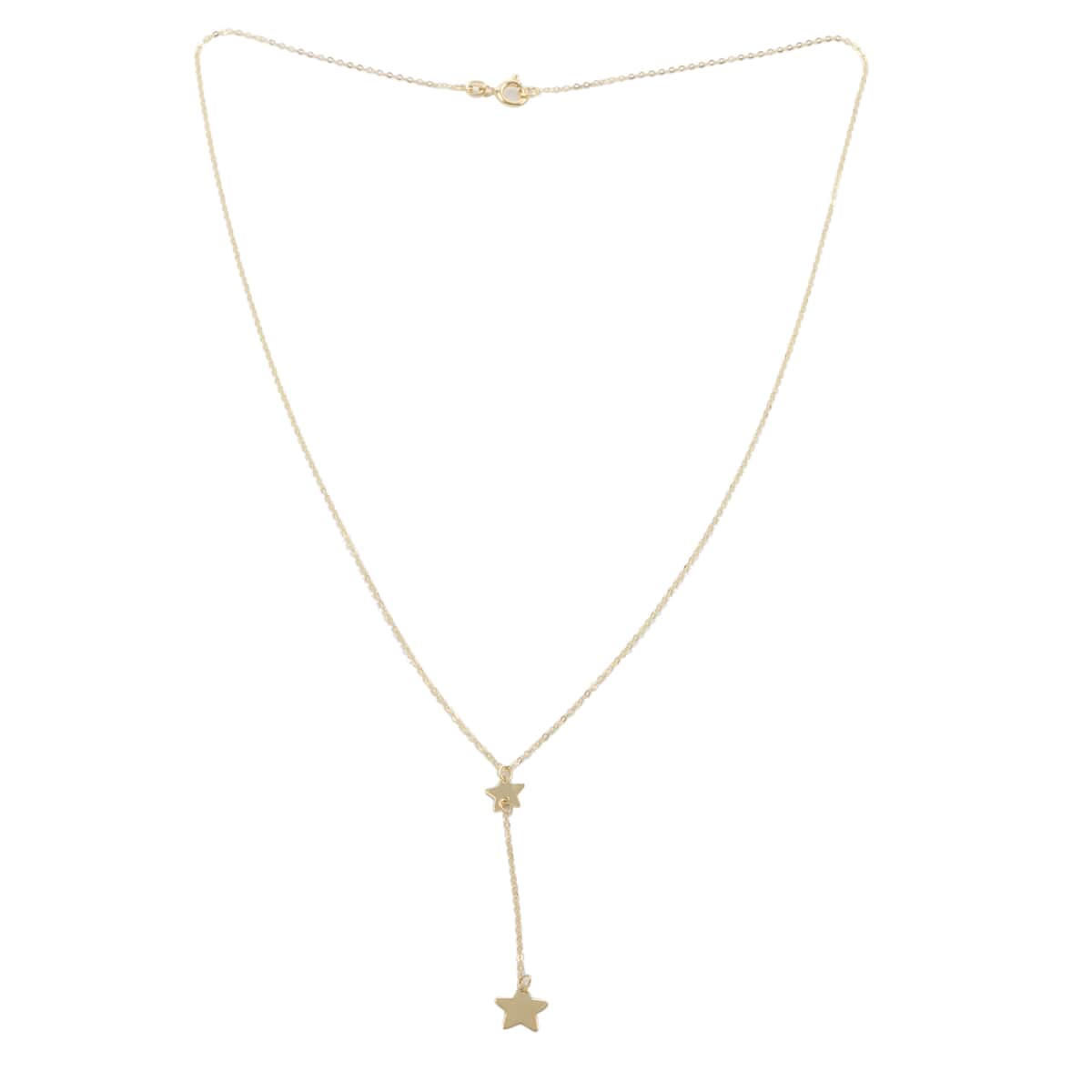 Maestro Gold Collection Italian 10K Yellow Gold Star Drop Necklace 18 Inches image number 3