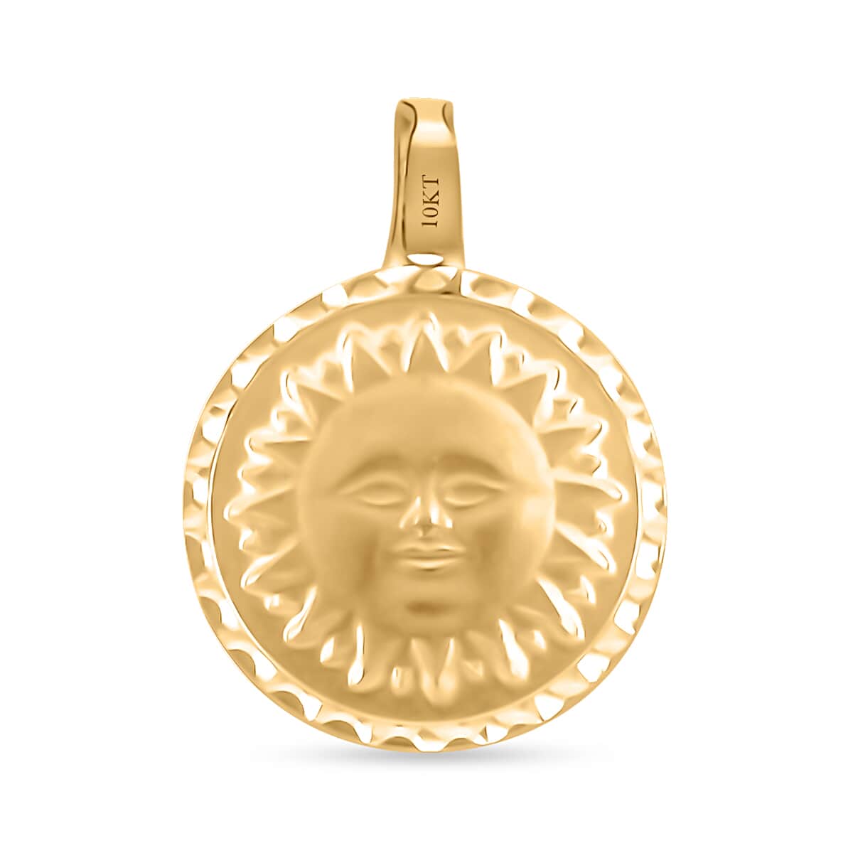 Maestro Gold Collection Italian 10K Yellow Gold Moon and Sun Reversible Lucky Coin Pendant 2 Grams image number 0