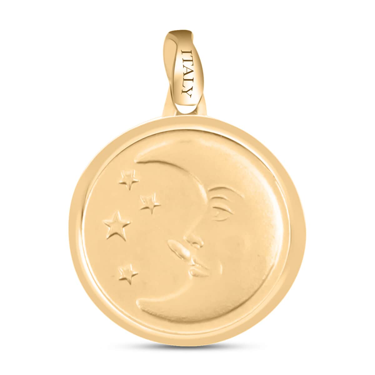 Maestro Gold Collection Italian 10K Yellow Gold Moon and Sun Reversible Lucky Coin Pendant 2 Grams image number 3