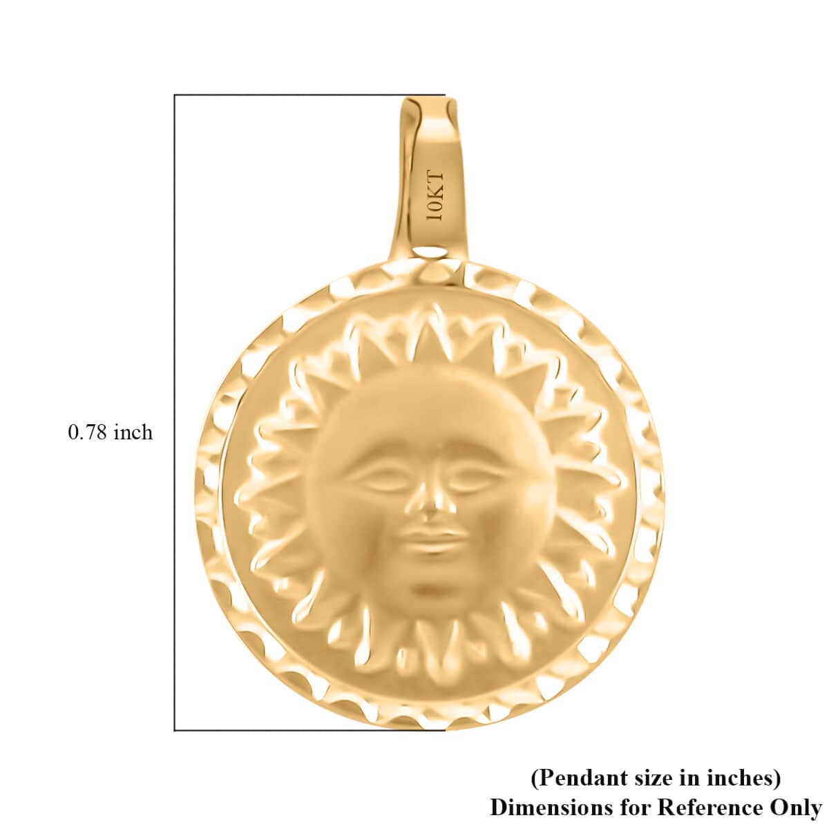 Maestro Gold Collection Italian 10K Yellow Gold Moon and Sun Reversible Lucky Coin Pendant 2 Grams image number 4