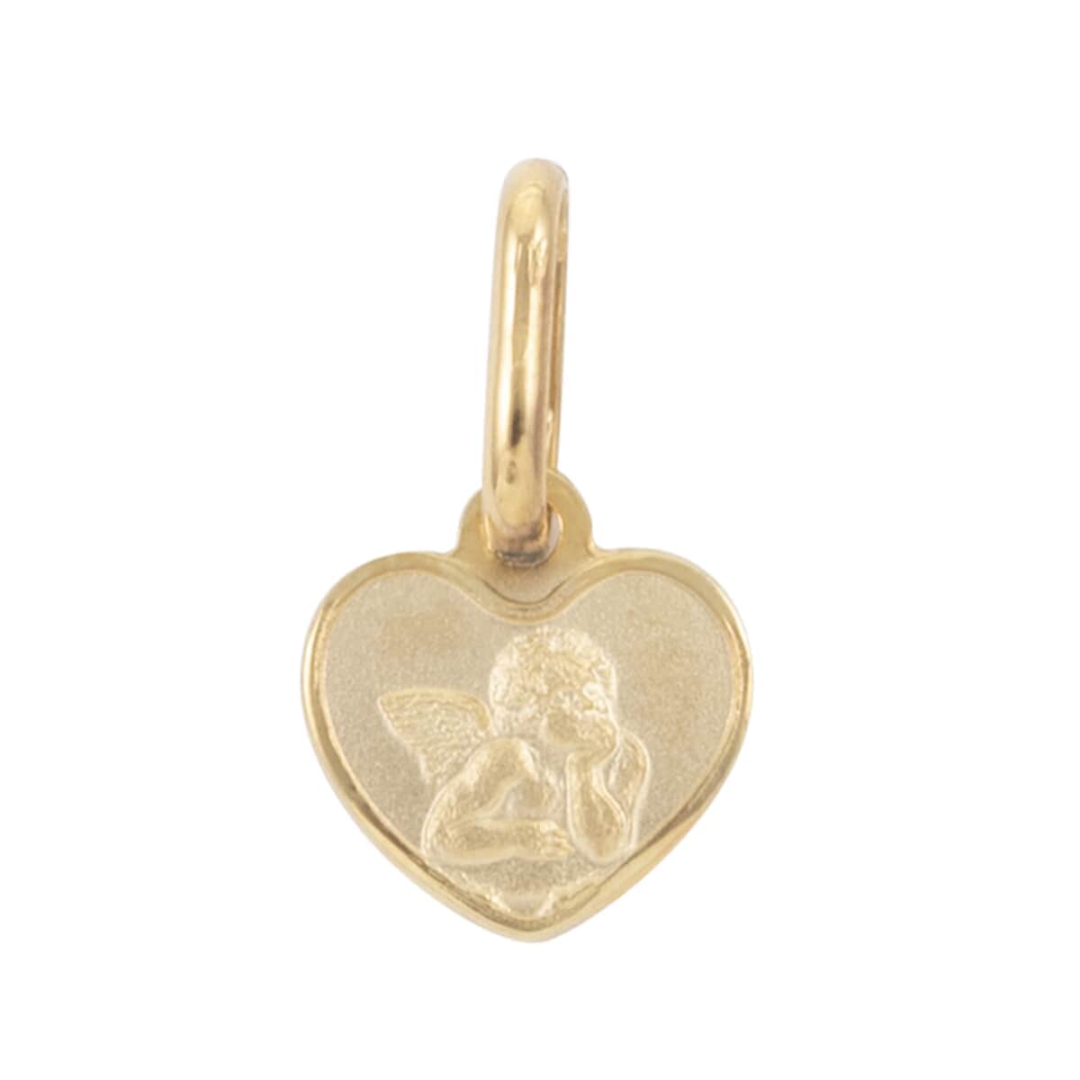 Maestro Gold Collection Italian 10K Yellow Gold Angel Heart Pendant image number 0