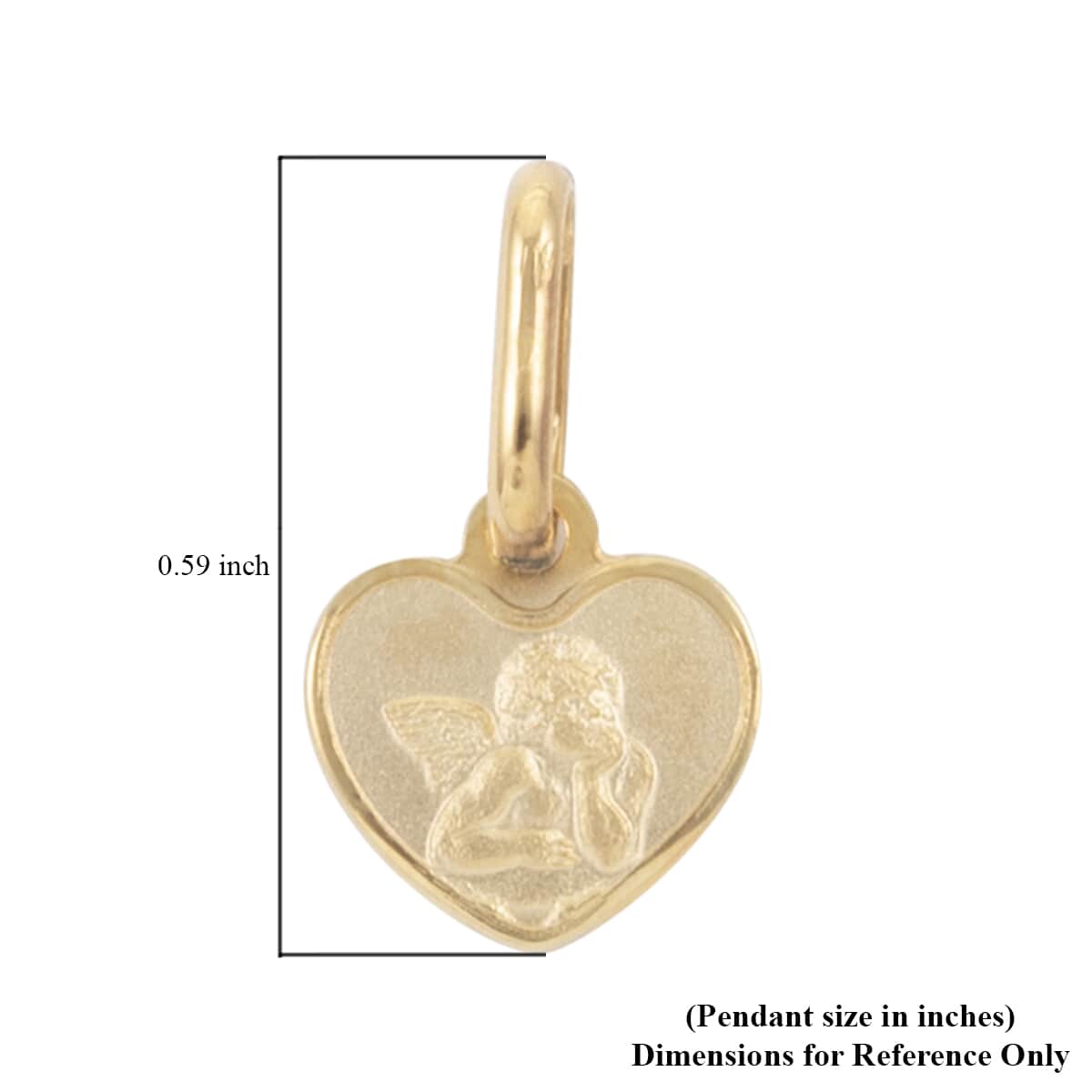Maestro Gold Collection Italian 10K Yellow Gold Angel Heart Pendant image number 3