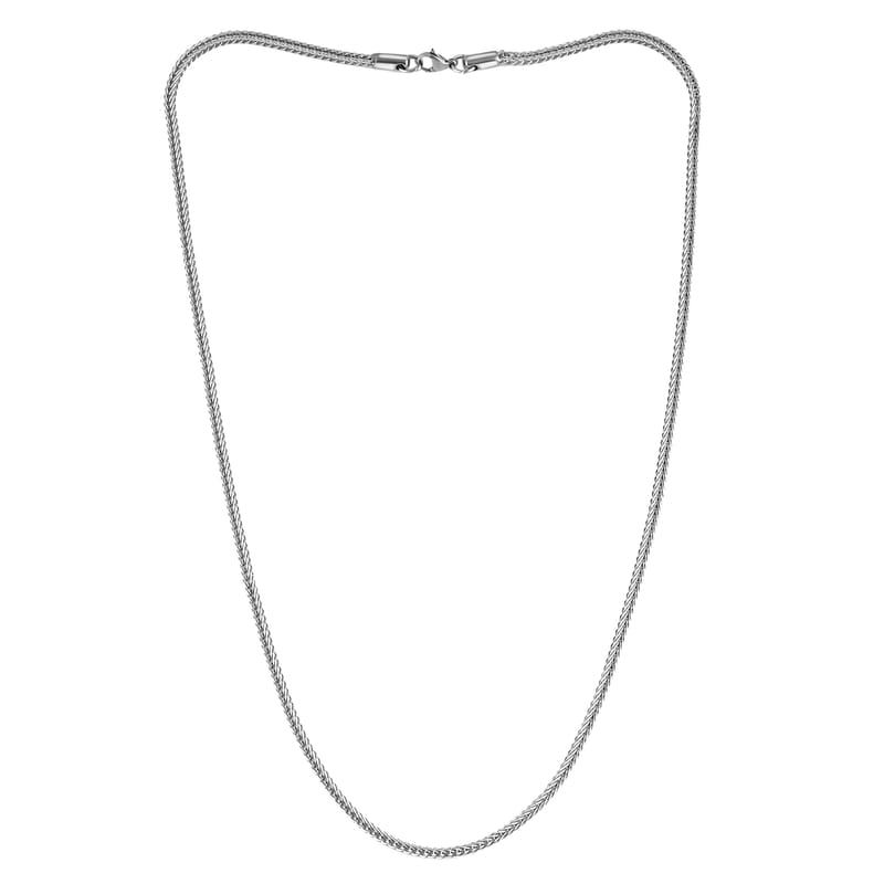 Foxtail Chain Necklace  in Stainless Steel 24 Inches 11.90 Grams