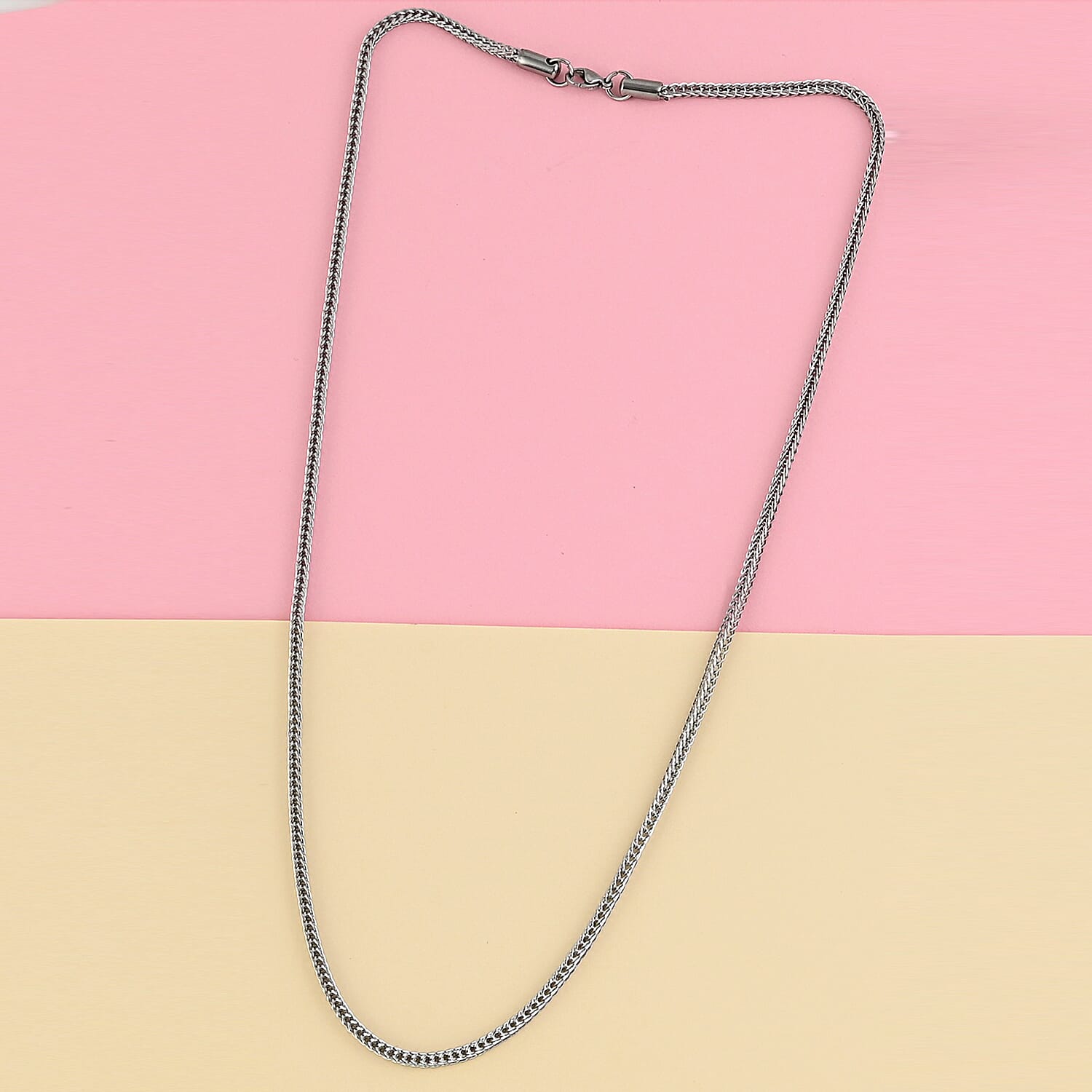 Foxtail Chain Necklace  in Stainless Steel 24 Inches 11.90 Grams