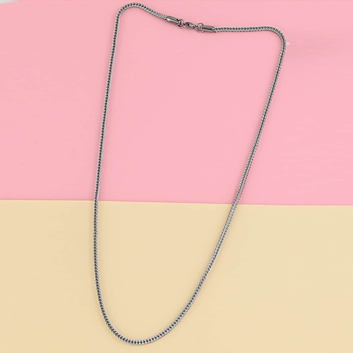Foxtail Box Necklace 24 Inches in Stainless Steel 11.90 Grams image number 1