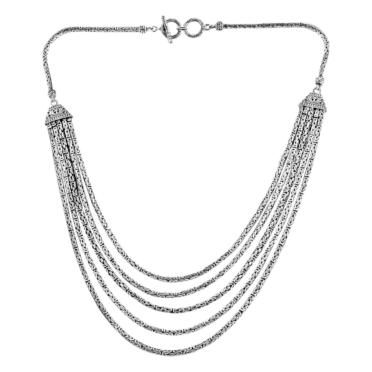 Bali Legacy Sterling Silver Multi Strand Borobudur Necklace 20 Inches 74.15 Grams image number 0