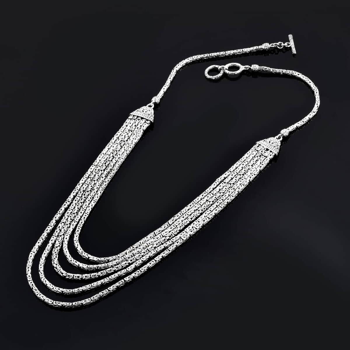 Bali Legacy Sterling Silver Multi Strand Borobudur Necklace 20 Inches 74.15 Grams image number 1