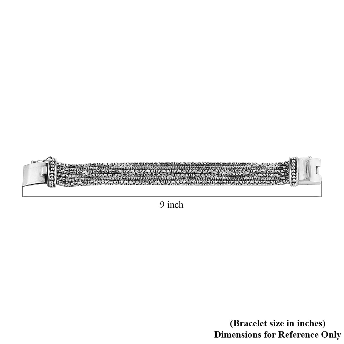 Bali Legacy Sterling Silver Multi Tulang Naga & Borobudur Chain Bracelet (7.50 In) 84.45 Grams image number 5