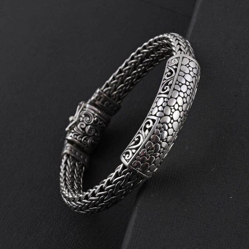 Bali Legacy Sterling Silver Braided Chain Bracelet (7.00 In) 64.3 Grams