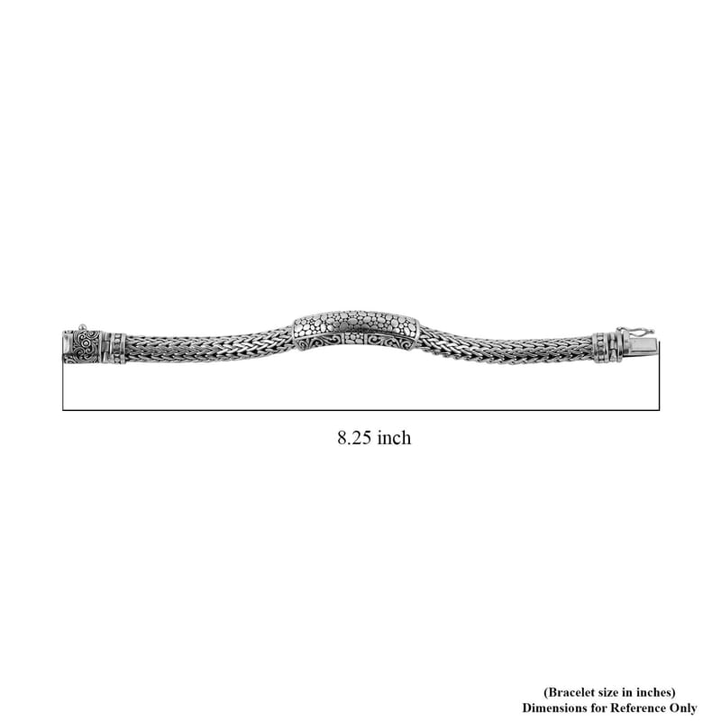 Bali Legacy Sterling Silver Braided Chain Bracelet (7.00 In) 64.3 Grams