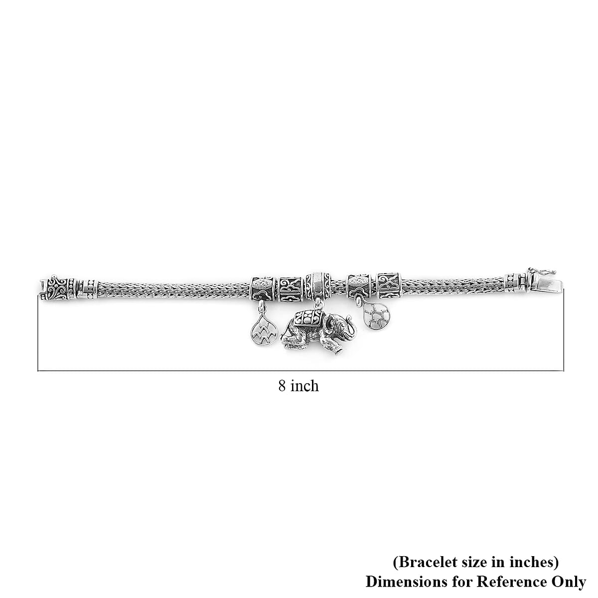 Treasure Bay - Bracciale Rigido Donna In Argento Sterling 925 Con Elefante Intricato, Larghezza 38mm, Regolabile (17-20,5 Cm), Confezione Regalo