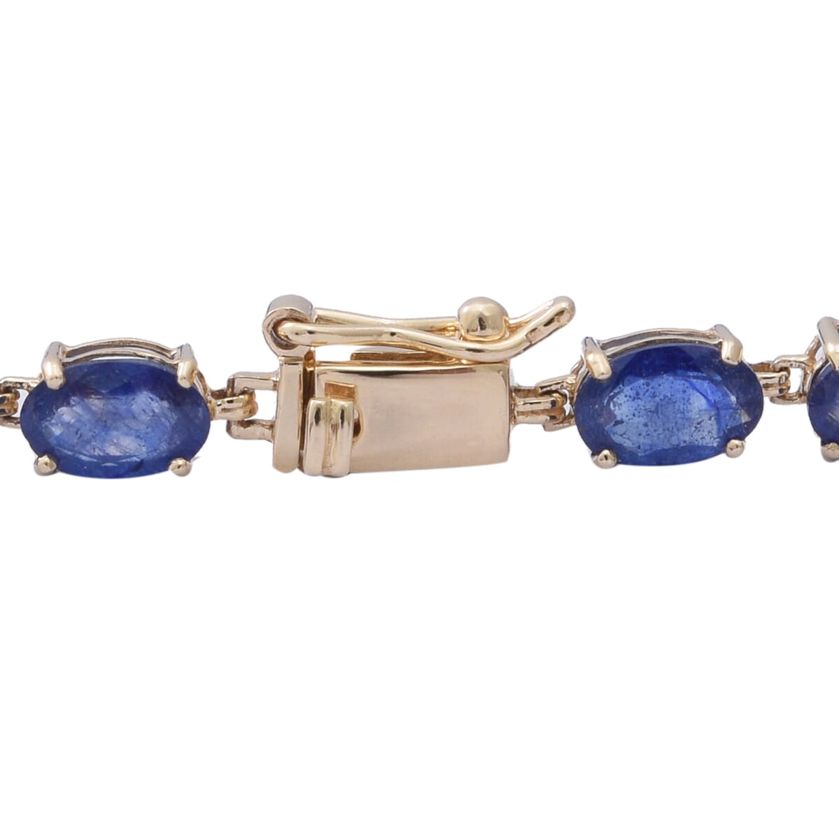 Luxoro 10K Yellow Gold AAA Masoala Sapphire (FF) Tennis Bracelet (7.25 In) 15.50 ctw image number 1