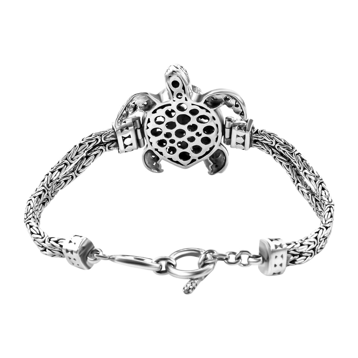 Bali Legacy Sterling Silver Double Layer Turtle Charm Bracelet (7.50 In) 24.35 Grams image number 2