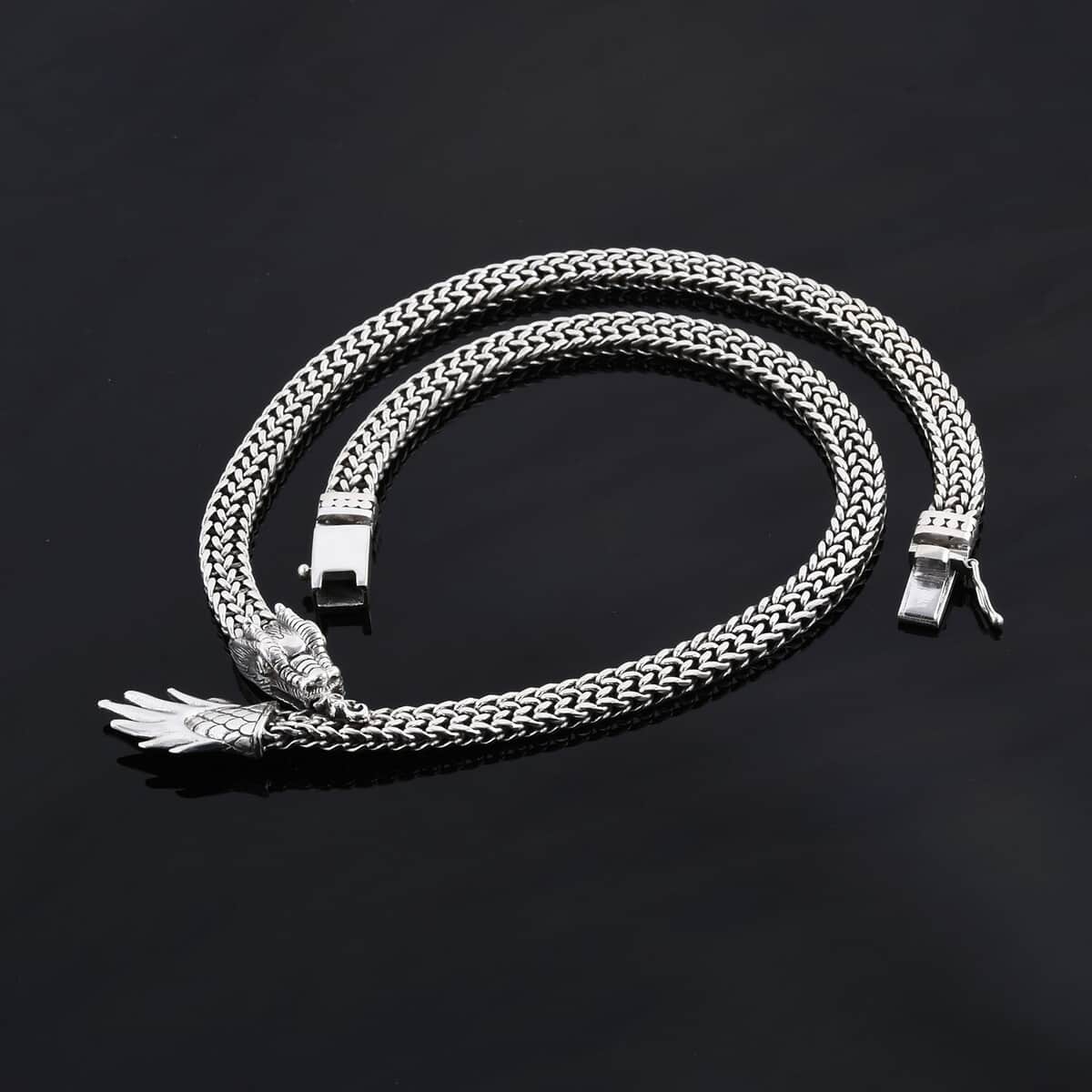 Bali Legacy Sterling Silver Tulang Naga Dragon Necklace 20 Inches 116.90 Grams image number 1