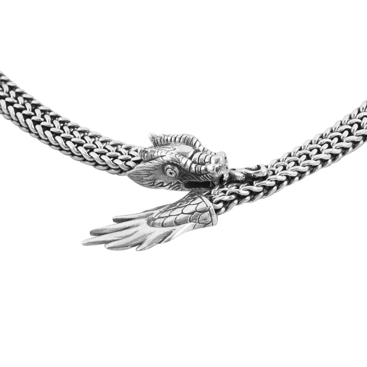 Bali Legacy Sterling Silver Tulang Naga Dragon Necklace 20 Inches 116.90 Grams image number 3