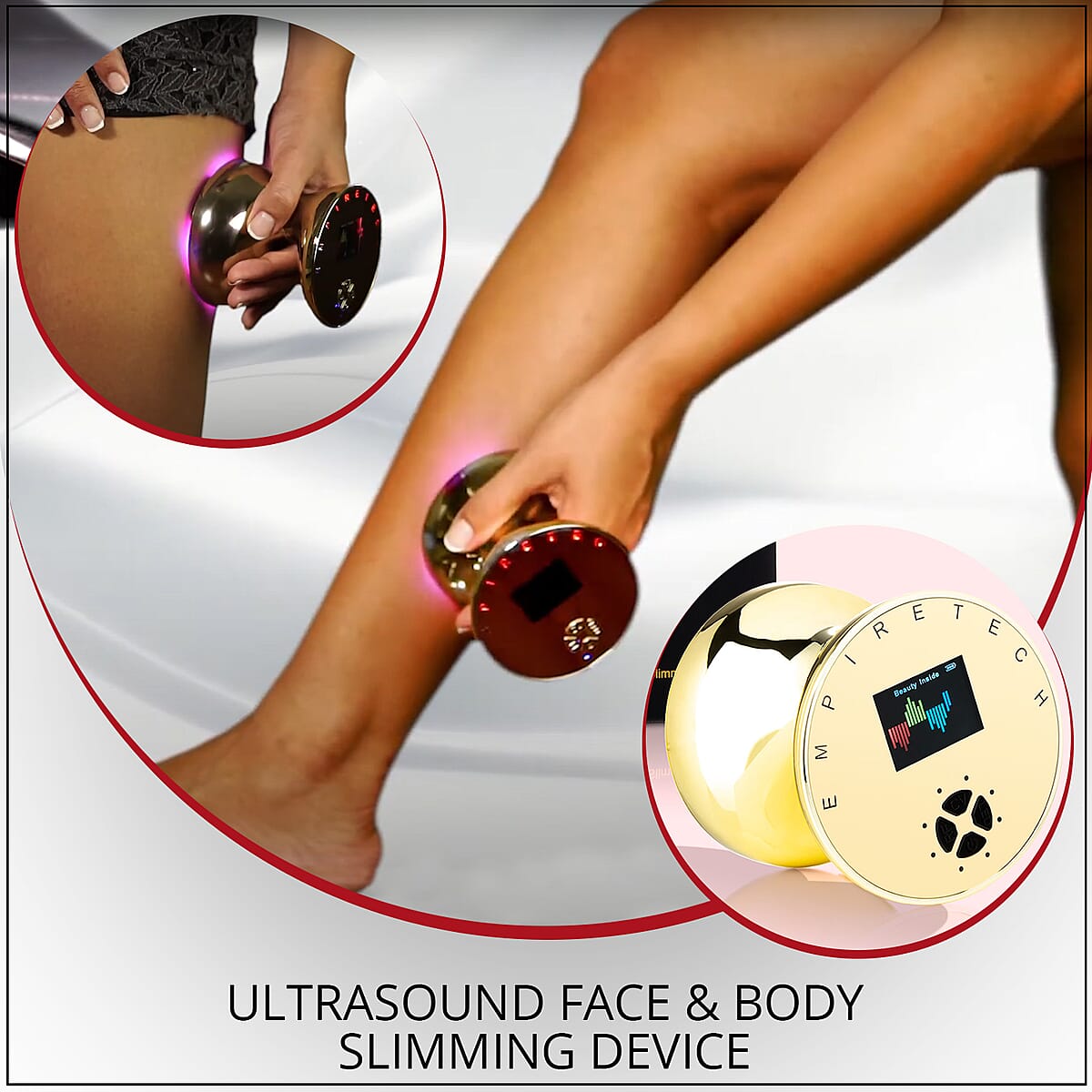 Empire Tech Gold 3D RF Ultrasound Face and Body Slimming Device by D24K , Ultrasonic Body Cavitation Machine , Body Slimming Machine image number 1